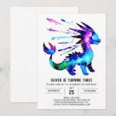 Aangepaste Schattige Dragon Digital Boy Verjaardag Kaart (Voorkant / Achterkant)