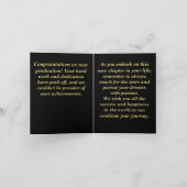 Aangepaste Schattige Elegant Zwart en Goud Afstude Kaart (Binnen)
