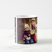 Aangepaste schattige familie 2 fotocollage koffiemok (Center)