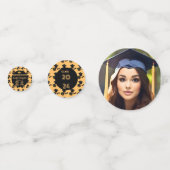 Aangepaste schattige foto Script Zwart & Geel Afst Confetti (Achterkanten)