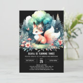 Aangepaste Schattige Fox Verjaardag digitaal Kaart (Staand voorkant)