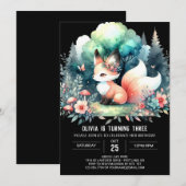 Aangepaste Schattige Fox Verjaardag digitaal Kaart (Voorkant / Achterkant)