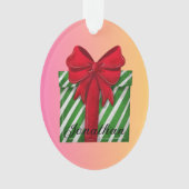 Aangepaste schattige gestripte kerstdoos Modern Ornament (voorkant)