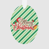 Aangepaste schattige gestripte kerstdoos Modern Ornament (achterkant)