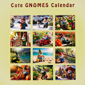 Aangepaste schattige Gnome kleurrijke vrolijke gra Kalender