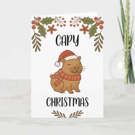Aangepaste Schattige Handgetekende Capybara Puns K Kaart (Voorkant)