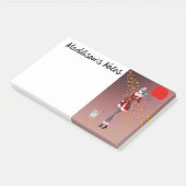 Aangepaste Schattige Hondenuitlater Herfstbladeren Post-it® Notes (Schuin)