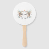 Aangepaste Schattige Hummingbird bruiloft Handwaaier (Voorkant)