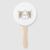 Aangepaste Schattige Hummingbird Heart Wedding Handwaaier (Voorkant)