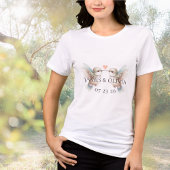 Aangepaste Schattige Hummingbird Heart Wedding Tri-Blend Shirt