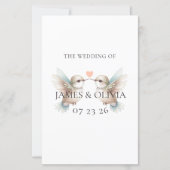 Aangepaste Schattige Hummingbird Wedding Program (Voorkant)