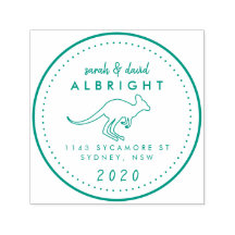 Aangepaste schattige kangoeroe lijn tekening retou