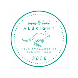 Aangepaste schattige kangoeroe lijn tekening retou  zelfinktende stempel