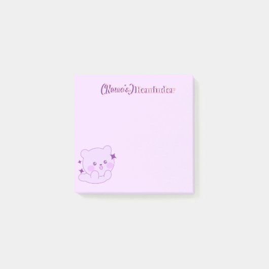 Aangepaste Schattige Kawaii Pastel Paarse Glitter  Post-it® Notes (Voorkant)