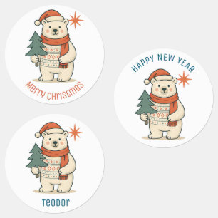Aangepaste Schattige Kerst IJsbeer Scandinavisch Labels