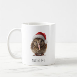 Aangepaste Schattige Kerst Kiwivogel Rode Kerstman Koffiemok