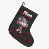 Aangepaste schattige kerstman kat Kerstmis  Grote Kerstsok (Voorkant (Hangend))