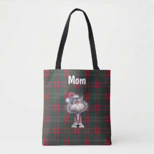 Aangepaste schattige kerstman kat Kerstmis  Tote Bag
