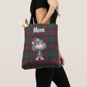Aangepaste schattige kerstman kat Kerstmis  Tote Bag (Dichtbij)
