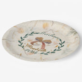 Aangepaste schattige klassieke moderne kraft achte papieren bordje (Gekanteld)