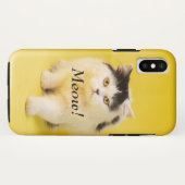 Aangepaste, Schattige klevende kat Meow geel Case-Mate iPhone Case (Achterkant (horizontaal))