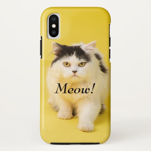 Aangepaste, Schattige klevende kat Meow geel Case-Mate iPhone Case (Achterkant)