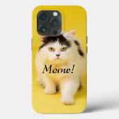 Aangepaste, Schattige klevende kat Meow geel Case-Mate iPhone Case (Achterkant)