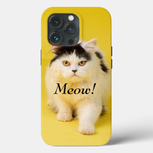 Aangepaste, Schattige klevende kat Meow geel Case-Mate iPhone Case (Achterkant)