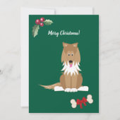 Aangepaste Schattige Meisjes Collie Feestdagenkaart (Voorkant)