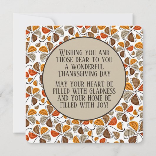 Aangepaste Schattige met liefde Thanksgiving vakan Feestdagenkaart (Achterkant)