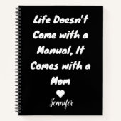 Aangepaste Schattige Modern zwart-wit top mam gesc Notitieboek (Voorkant)