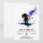 Aangepaste Schattige Ninja Boy digitale verjaardag Kaart (Voorkant / Achterkant)