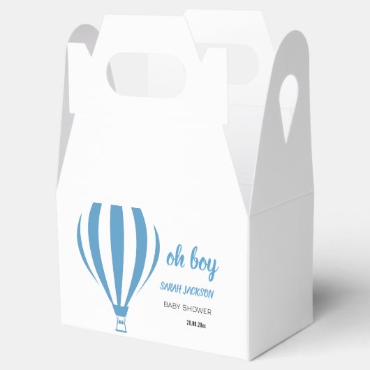 Aangepaste Schattige Oh Boy Hete Luchtballon Baby  Bedankdoosjes (Geopend)
