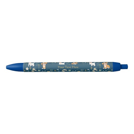Aangepaste Schattige puppy Blauwe Inkt Pen (Voorkant)