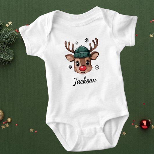 Aangepaste Schattige rendieroutfit met gepersonali Romper