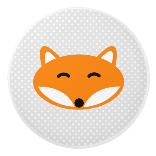 Aangepaste schattige rode vos kinderkamer deur en  keramische knop (Voorkant)