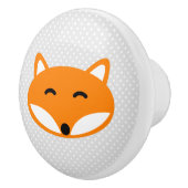 Aangepaste schattige rode vos kinderkamer deur en  keramische knop (Rechts)