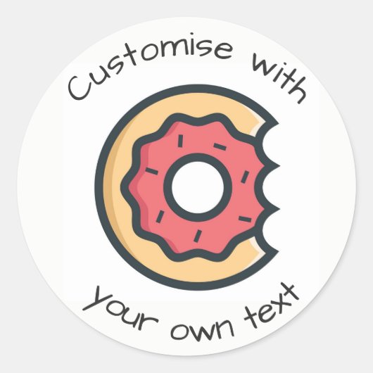 Aangepaste Schattige roze verglaasde donut Ronde Sticker (Voorkant)