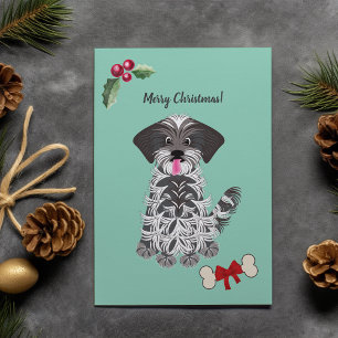 Aangepaste schattige Shih Tzu-hond-meisje Feestdagenkaart