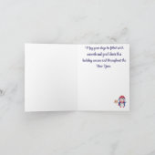 Aangepaste, schattige sneeuwbolpinguïn kerstkaart kaart (Binnen)