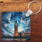 Aangepaste schattige twee foto dubbelzijdig gepers sleutelhanger (Achterkant)