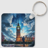 Aangepaste schattige twee foto dubbelzijdig gepers sleutelhanger (Achterkant)