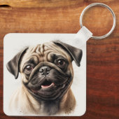 Aangepaste schattige twee foto dubbelzijdig gepers sleutelhanger (Achterkant)