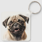 Aangepaste schattige twee foto dubbelzijdig gepers sleutelhanger (Achterkant)