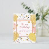 Aangepaste schattige verjaardagsfeestuitnodiging b uitnodiging briefkaart (Staand voorkant)