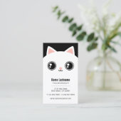 Aangepaste Schattige Wit Kat Gezicht Pet Sitter Sj Visitekaartje (Staand voorkant)