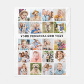 Aangepaste Schattigee 20 Foto's Collage Familie Vr Fleece Deken (Voorkant)