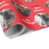 Aangepaste Schattigee 2 Pet Foto Feestelijke Kerst Cadeaupapier (Rol Hoek)