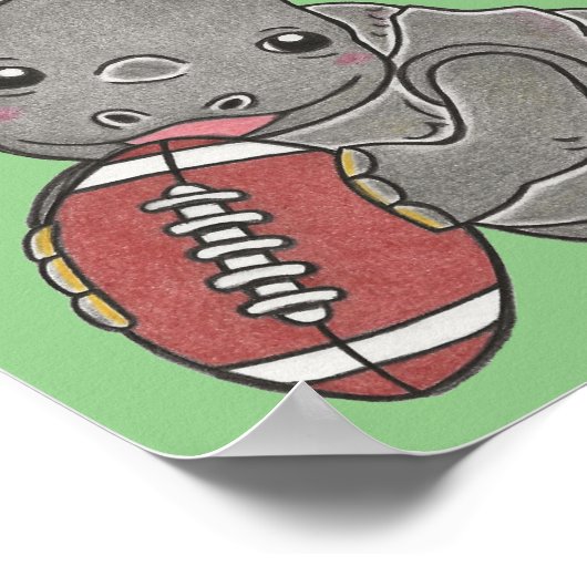 Aangepaste Schattigee Baby Rhino Dierenkwekerij Po Poster (Hoek)