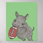 Aangepaste Schattigee Baby Rhino Dierenkwekerij Po Poster (Voorkant)